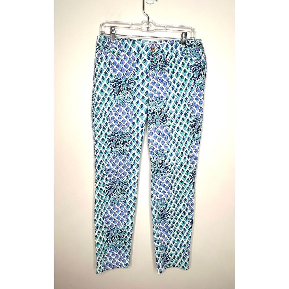 Lilly Pulitzer Kelly Skinny Ankle Pants Sz 6 Pineapple print Resort Coastal